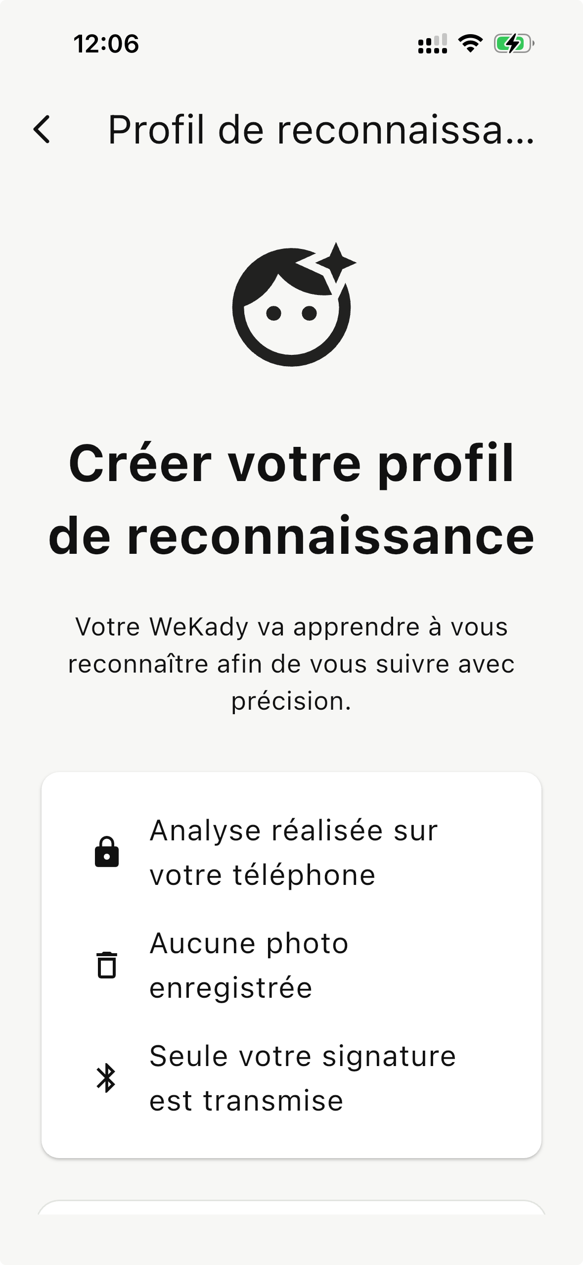 Application WeKady : création du profil de reconnaissance Follow ID