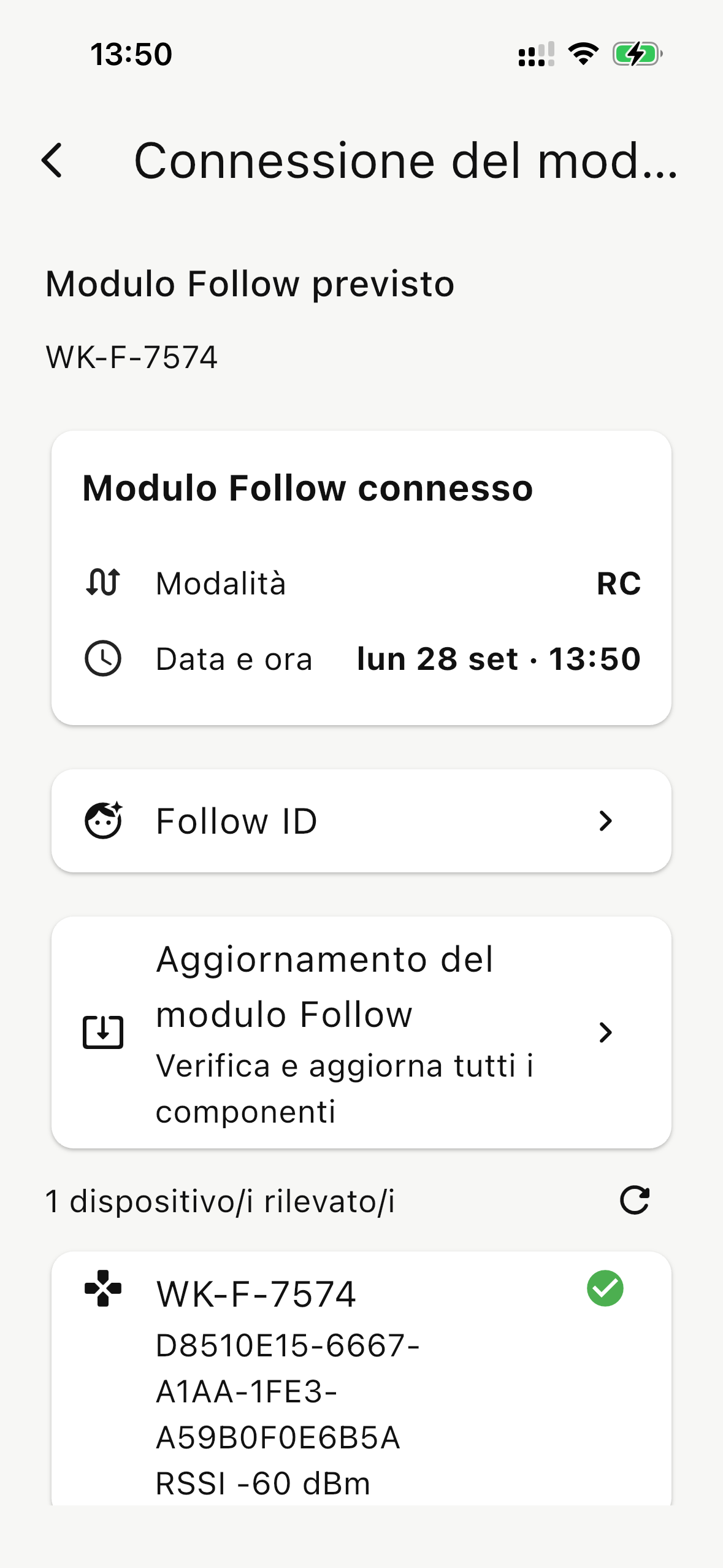 Accedi al tuo modulo Follow.